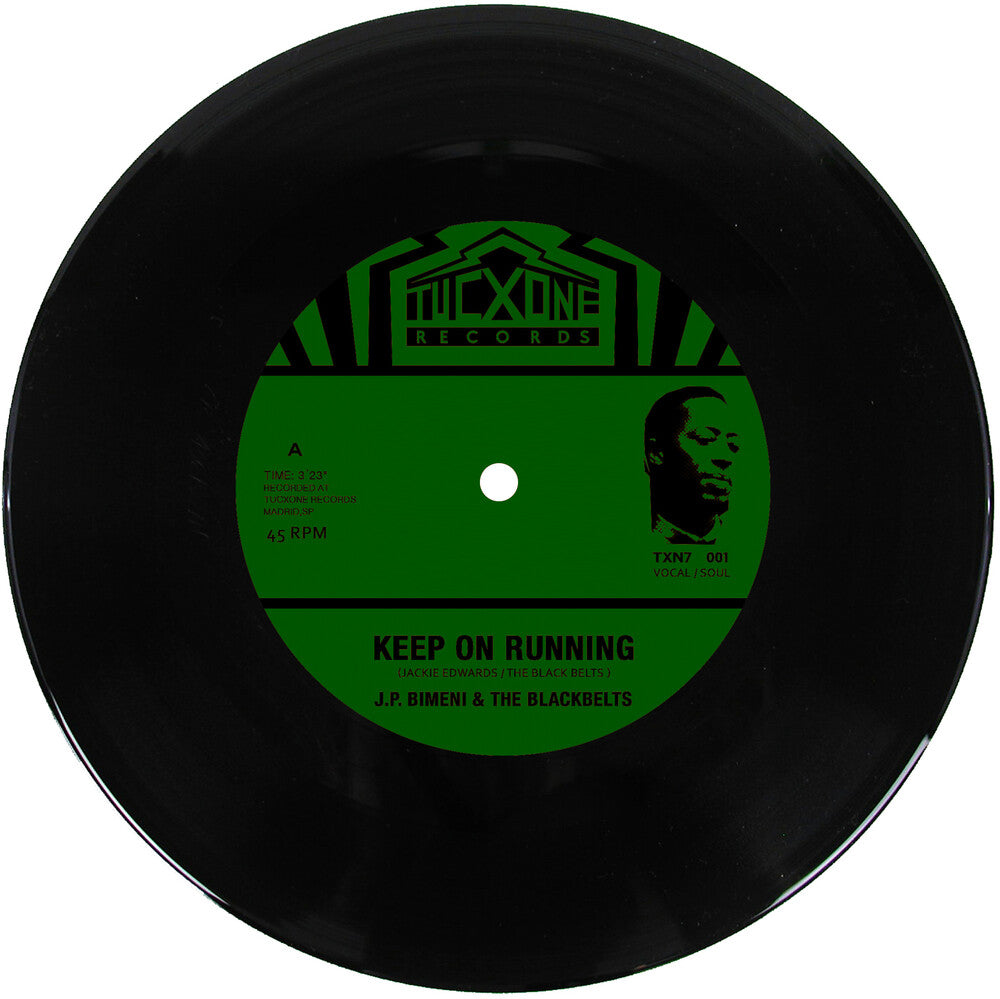 the album cover for JP Bimeni & The Black Belts - Keep On Running / I Miss You