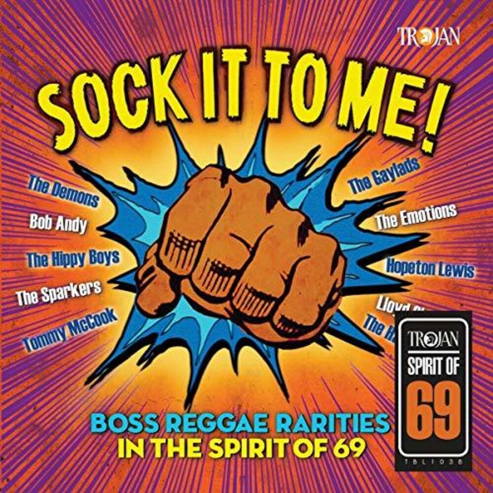 the album cover for Sock It To Me Boss Reggae Rarities / Various - Sock It To Me: Boss Reggae Rarities in the Spirit of '69