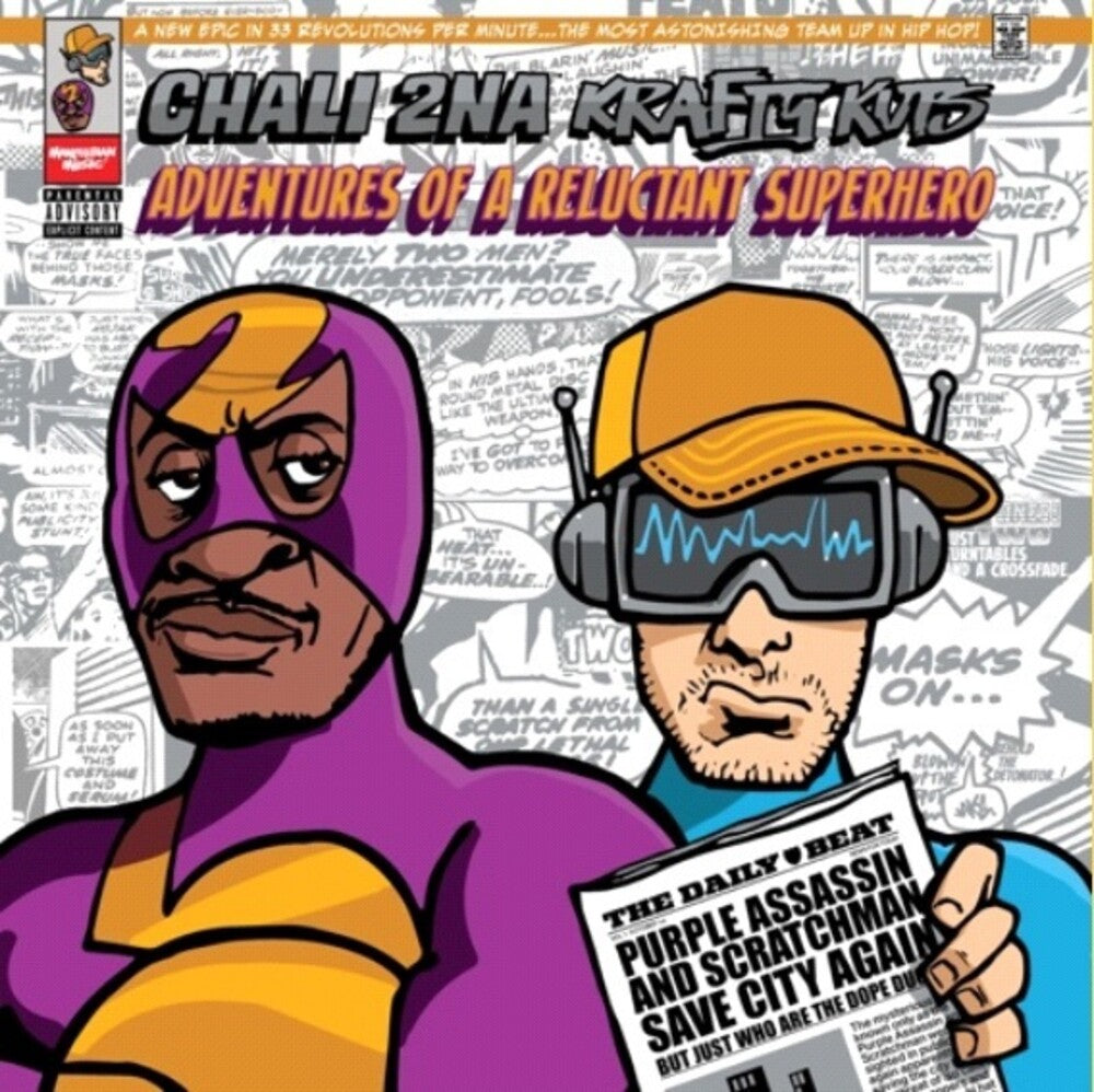 the album cover for Chali 2na / Krafty Kuts - Adventures Of A Reluctant Superhero [Download Included]