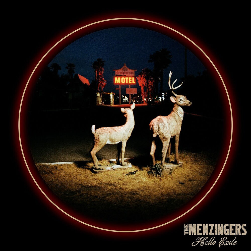 the album cover for The Menzingers - Hello Exile [Indie Exclusive Limited Edition Peach Swirl LP]