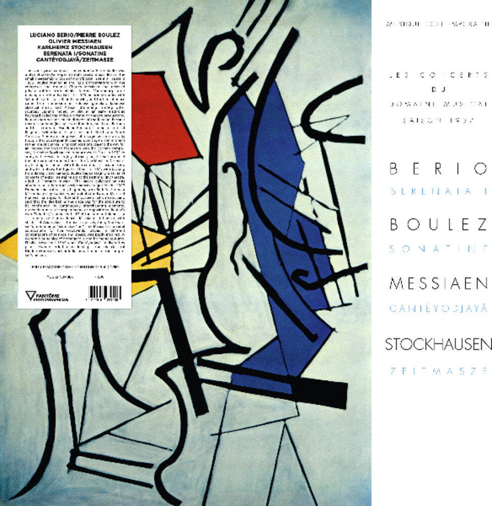 the album cover for Berio / Boulez / Messiaen / Stockhausen - Serenata I / Sonatine / Canteyodjaya / Zeitmasze