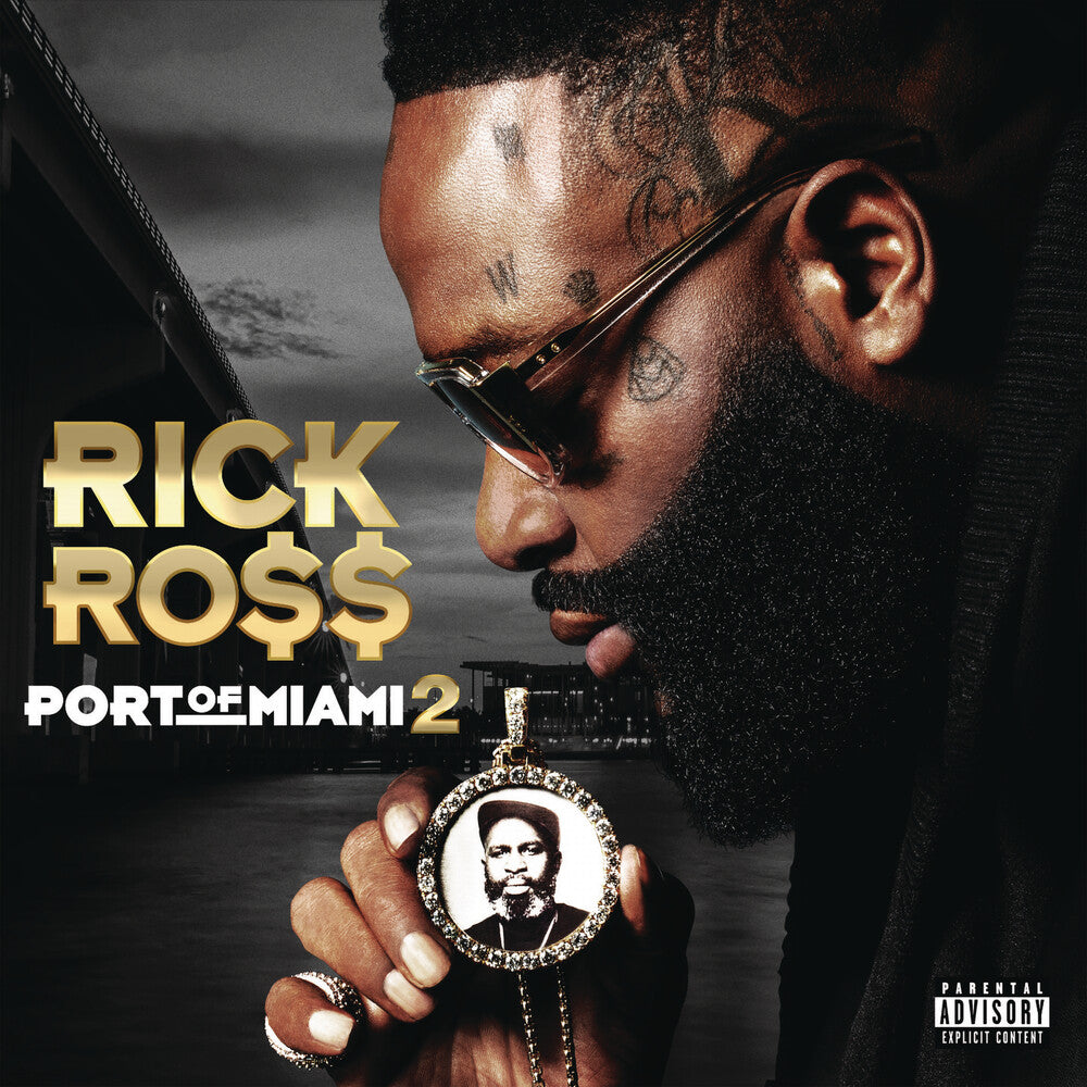 the album cover for Rick Ross - Port of Miami 2 [Translucent Gold Swirl 2LP]