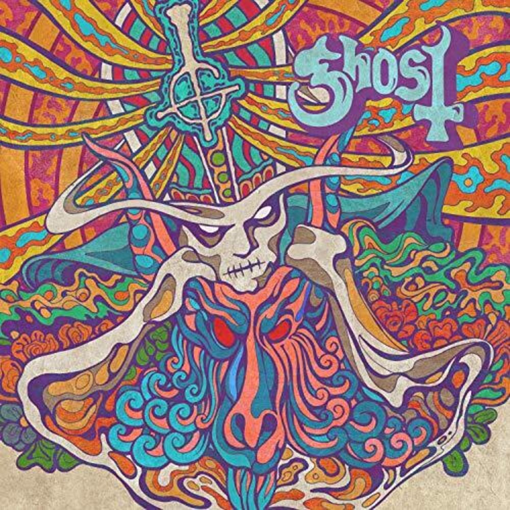 the album cover for Ghost - Kiss The Go-Goat / Mary On A Cross [7in Vinyl Single]