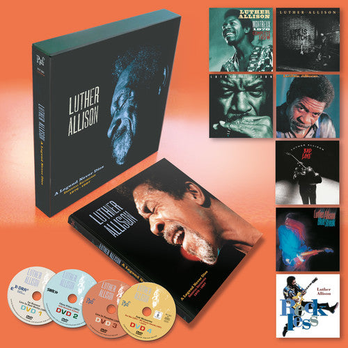 the album cover for Luther Allison - A Legend Never Dies: Essential Recordings 1976-1997 [Deluxe Box Set]