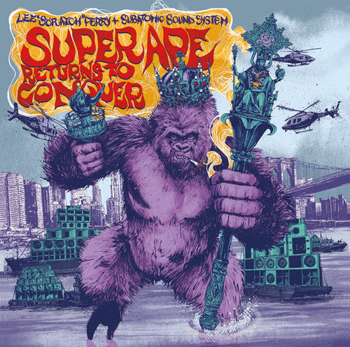 the album cover for Lee Perry Scratch & Subatomic Sound System - Super Ape Returns To Conquer