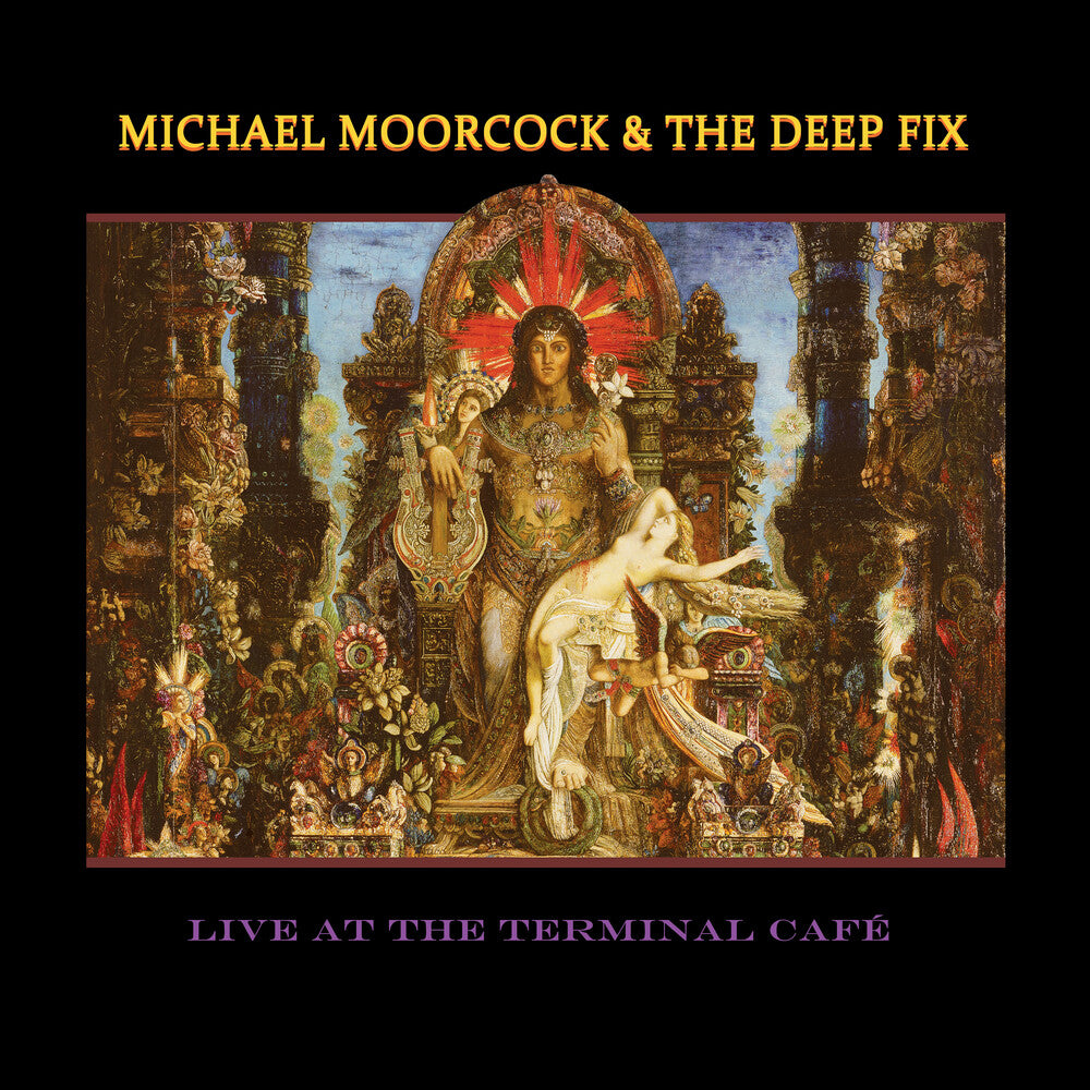 the album cover for Michael Moorcock / Deep Fix - Live At The Terminal Cafe