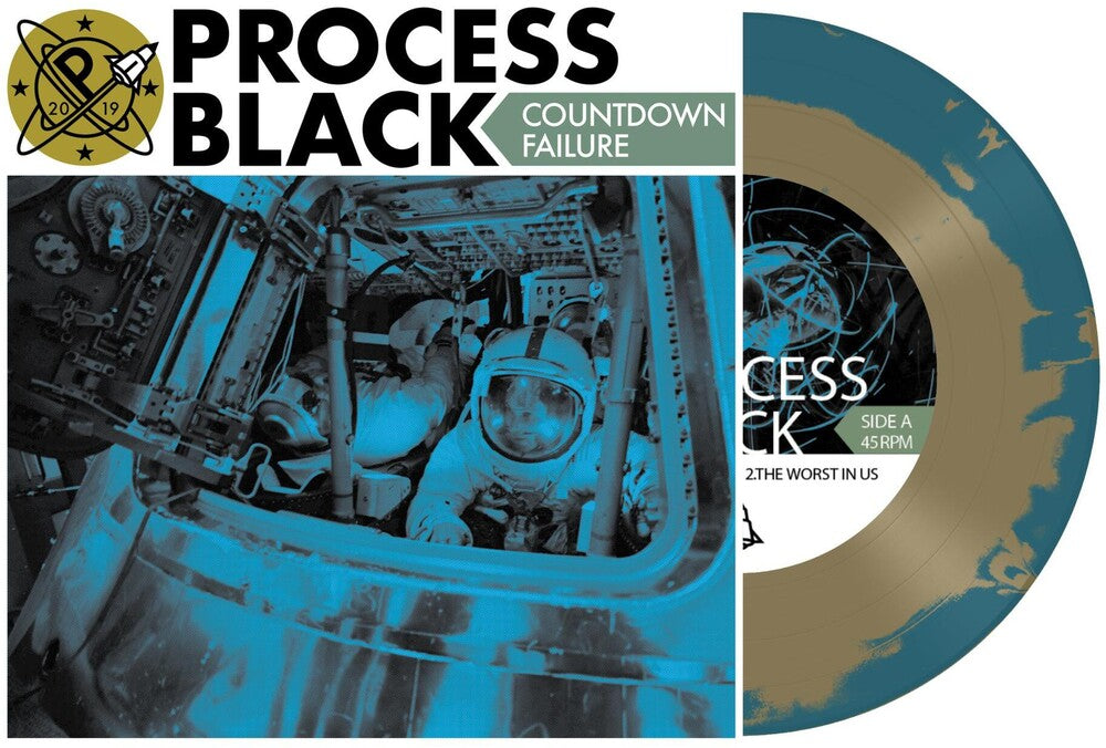the album cover for Process Black - Countdown Failure EP [Indie Exclusive Limited Edition Gold /Dark Blue Vinyl]