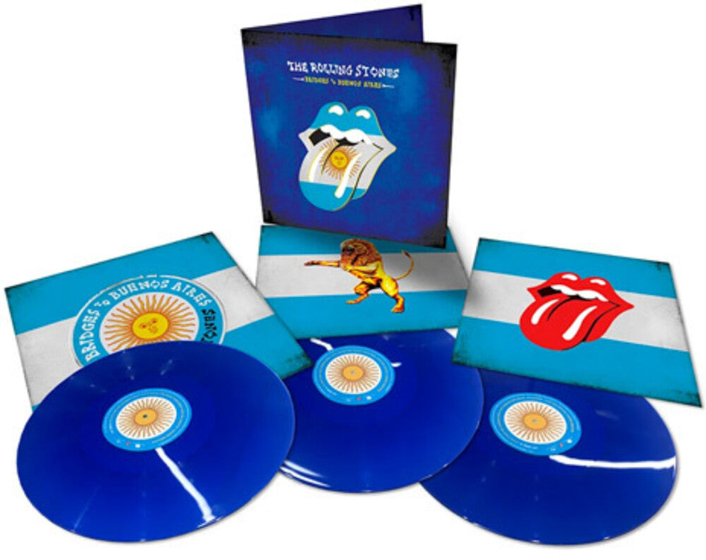 the album cover for The Rolling Stones - Bridges To Buenos Aires [Limited Edition Blue 3LP]