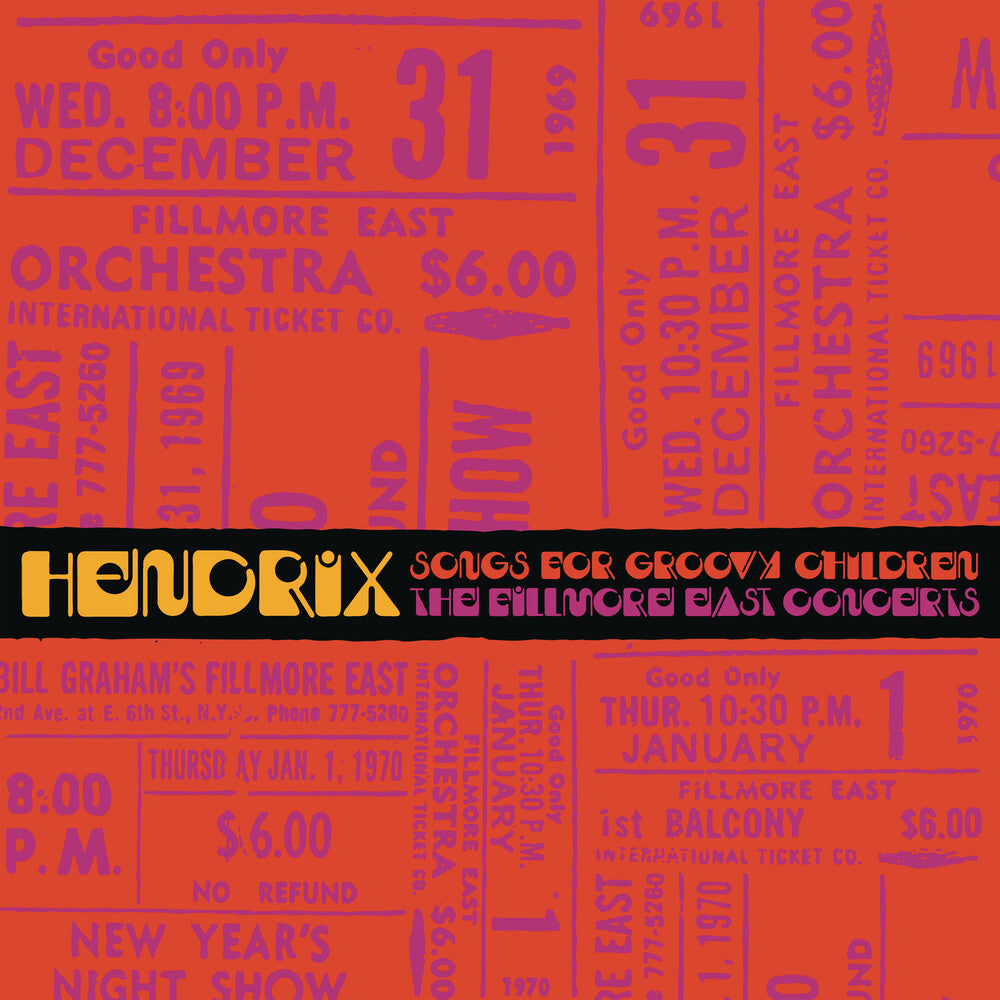 the album cover for Jimi Hendrix - Songs For Groovy Children: The Fillmore East Concerts [8LP]