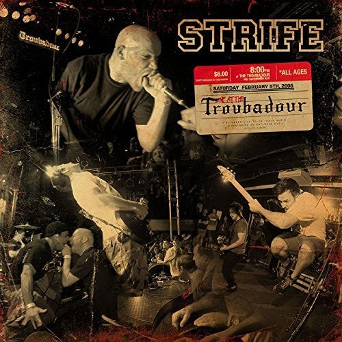 the album cover for Strife - Live At The Troubadour