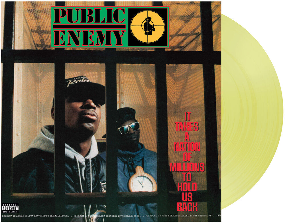the album cover for Public Enemy - It Takes A Nation Of Millions To Hold Us Back (Limited TranslucentYellow Vinyl)
