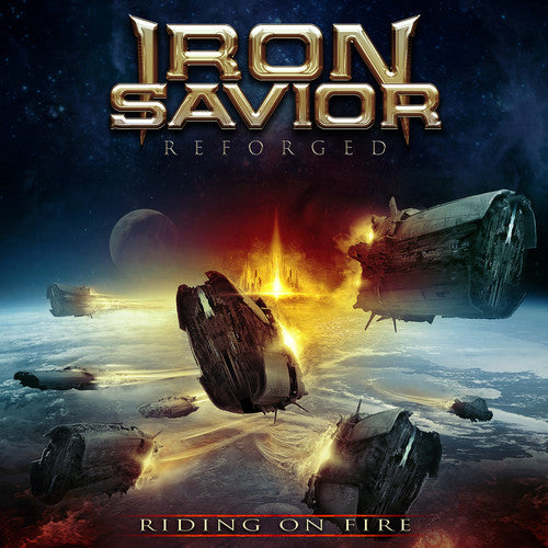 the album cover for Iron Savior - Reforged - Riding On Fire