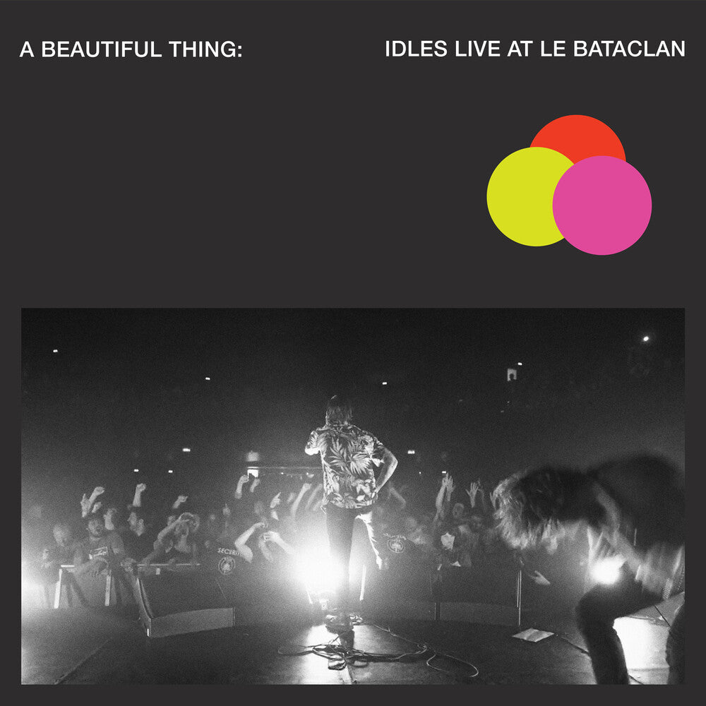the album cover for IDLES - A Beautiful Thing: IDLES Live at Le Bataclan [Neon Clear Pink 2LP]