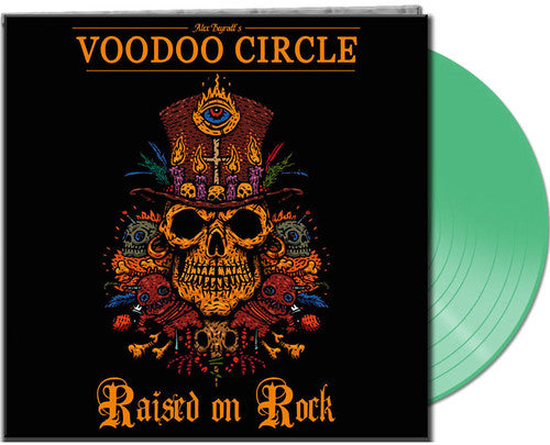 the album cover for Voodoo Circle - Raised On Rock (Clear Green Vinyl) [Clear Vinyl] (Gate)