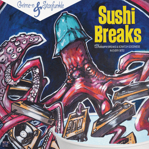 the album cover for Grime-N & Starfunkle - Sushi Breaks (7 Edition - Blue Vinyl) (Blue)