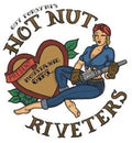 the album cover for Hot Nut Riveters - Moustache Girl [Digipak]