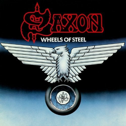 the album cover for Saxon - Wheels Of Steel
