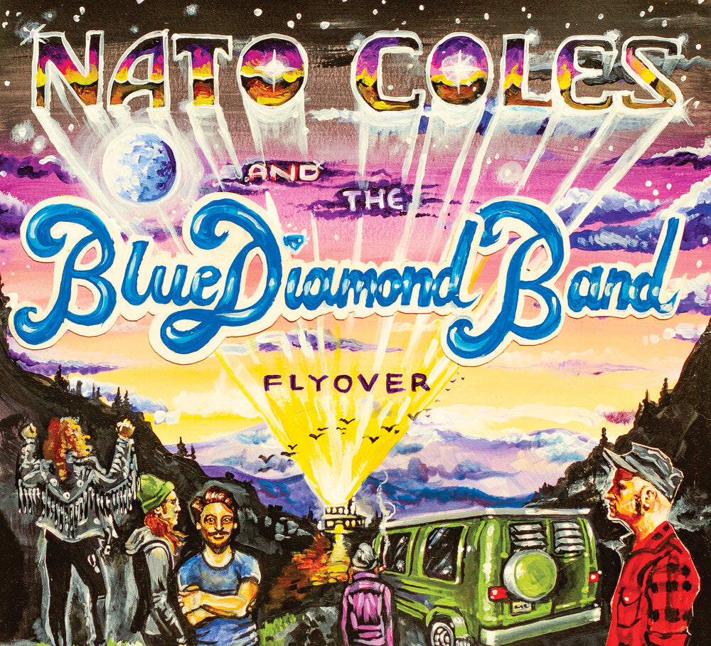 the album cover for Nato Coles & Blue Diamond Band - Flyover