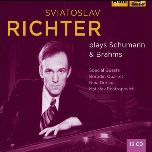 the album cover for Brahms / Richter - Sviatoslav Richter Plays Schumann & Brahms