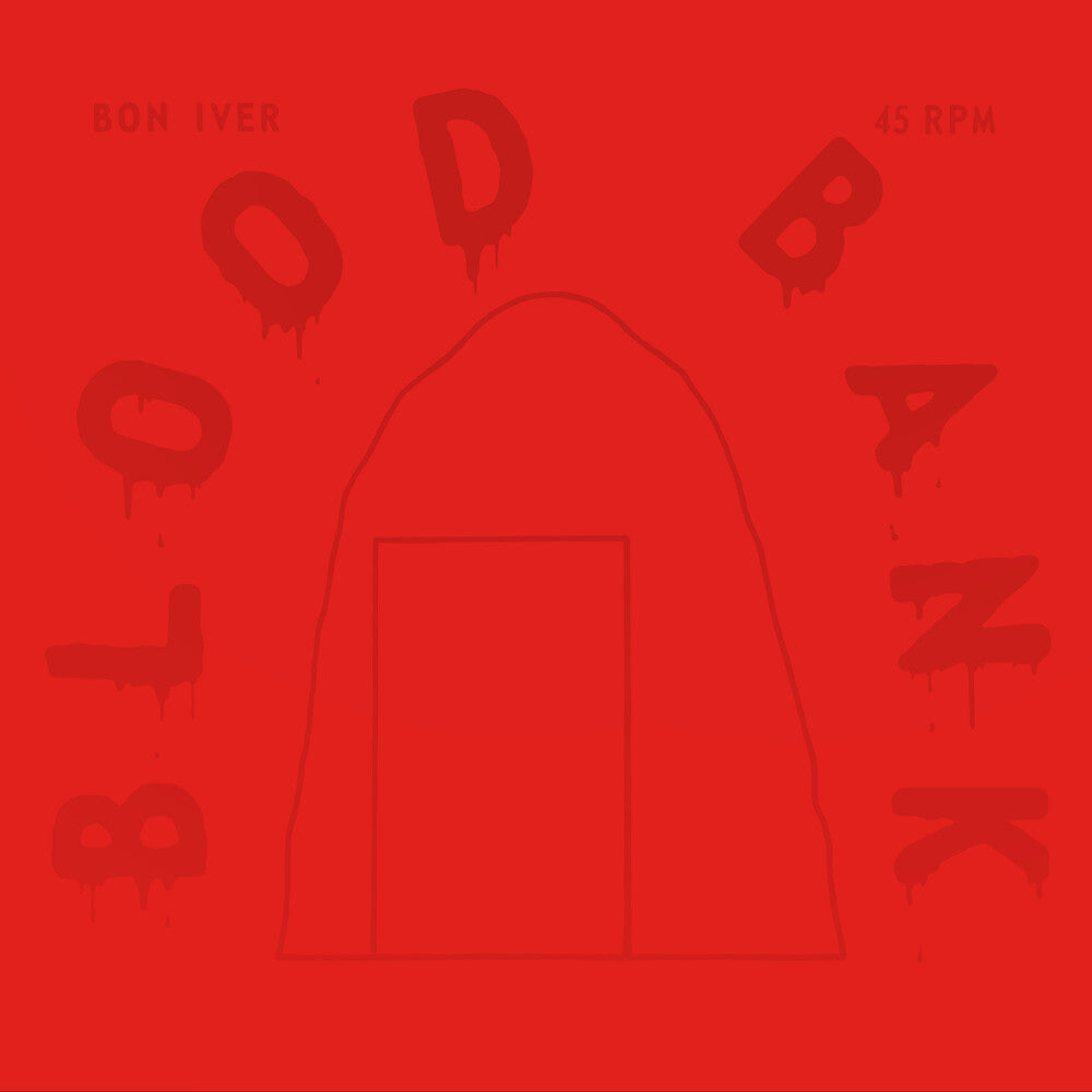 the album cover for Bon Iver - Blood Bank EP: 10th Anniversary Edition [Red Vinyl]