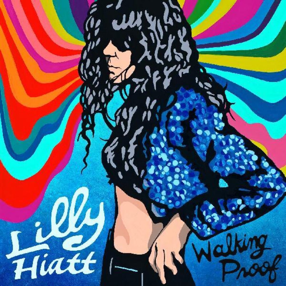 the album cover for Lilly Hiatt - Walking Proof [Indie Exclusive Limited Edition Aqua Turquoise Vinyl, Color-Your-Own Cover LP]
