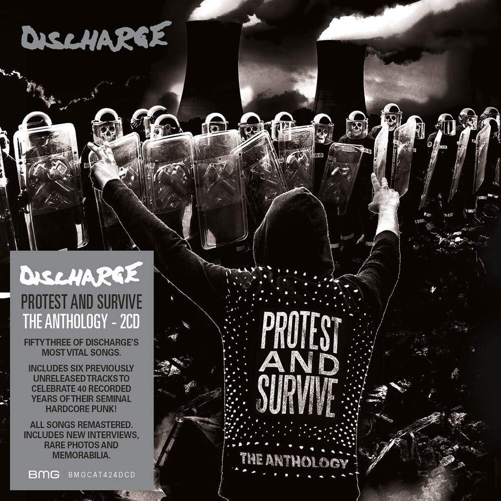 the album cover for Discharge - Protest And Survive : The Anthology
