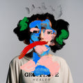the album cover for Grouplove - Healer [Indie Exclusive Limited Edition Transparent Blue LP]