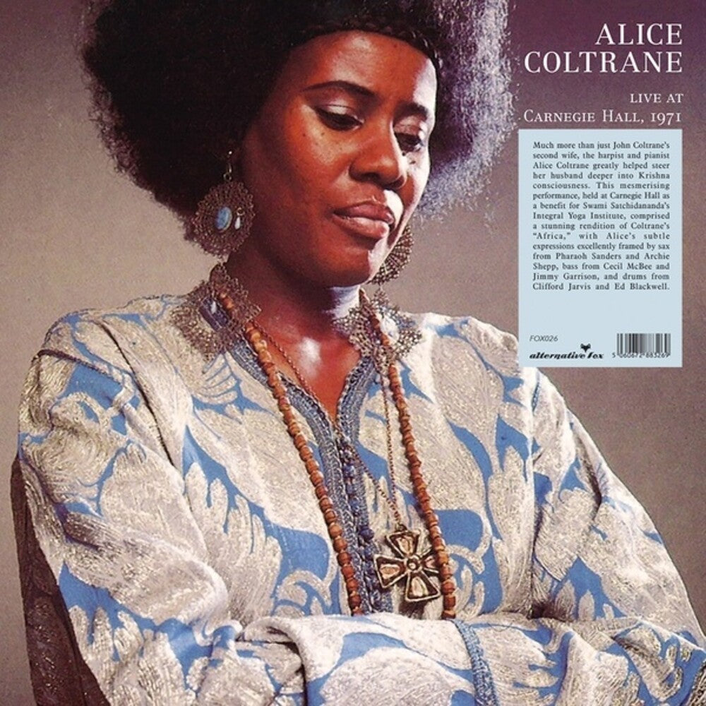 the album cover for Alice Coltrane - Africa Live At The Carnegie Hall