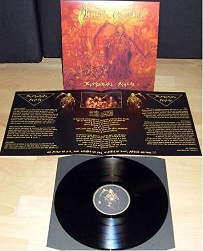 the album cover for Hellish Crossfire - Bloodrust Scythe