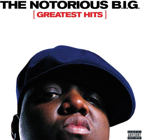 the album cover for The Notorious B.I.G. - Greatest Hits [RSC 2018 Exclusive Translucent Red LP]