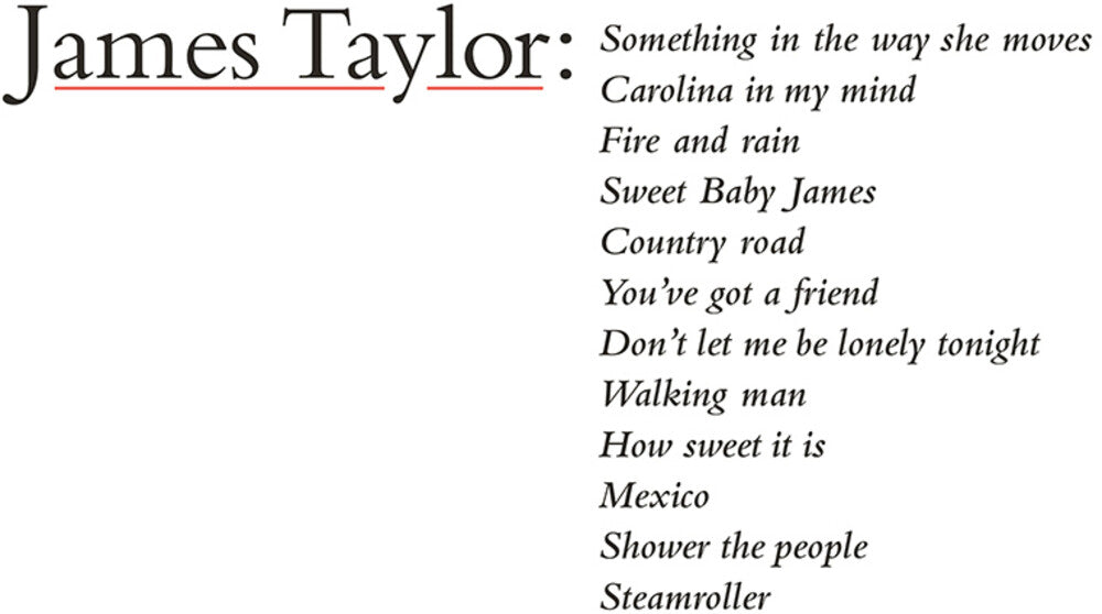 the album cover for James Taylor - James Taylor's Greatest Hits (2019 Remaster)