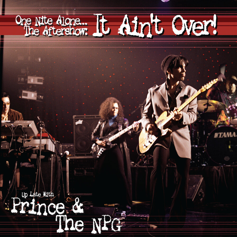 the album cover for Prince & The New Power Generation - One Nite Alone… The Aftershow: It Ain’t Over! (Up Late With Prince & The NPG) [Purple 2LP]