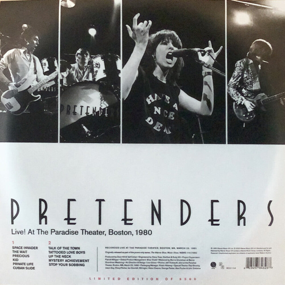 the album cover for Pretenders - Live! At The Paradise, Boston, 1980 [RSD Drops Aug 2020]