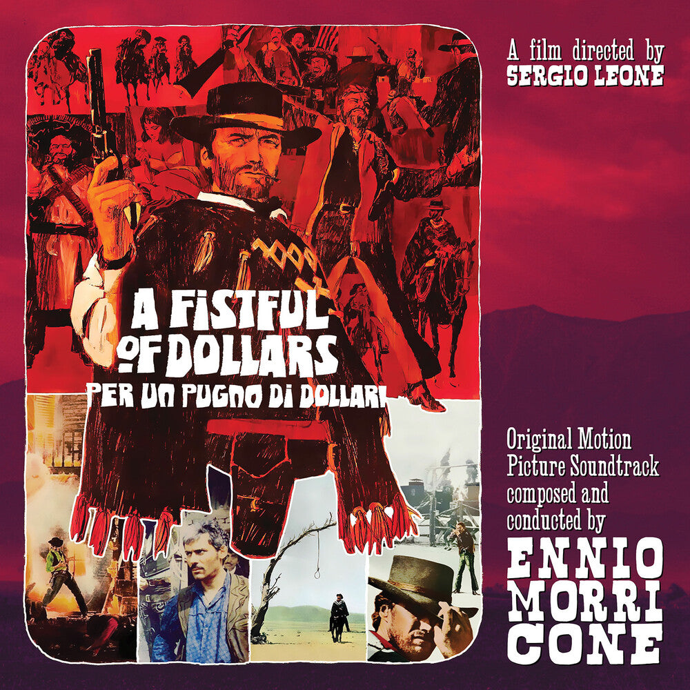 the album cover for Ennio Morricone 10in Gate Red Iex - Fistful Of Dollars / O.S.T. (10in) (Gate) (Red)