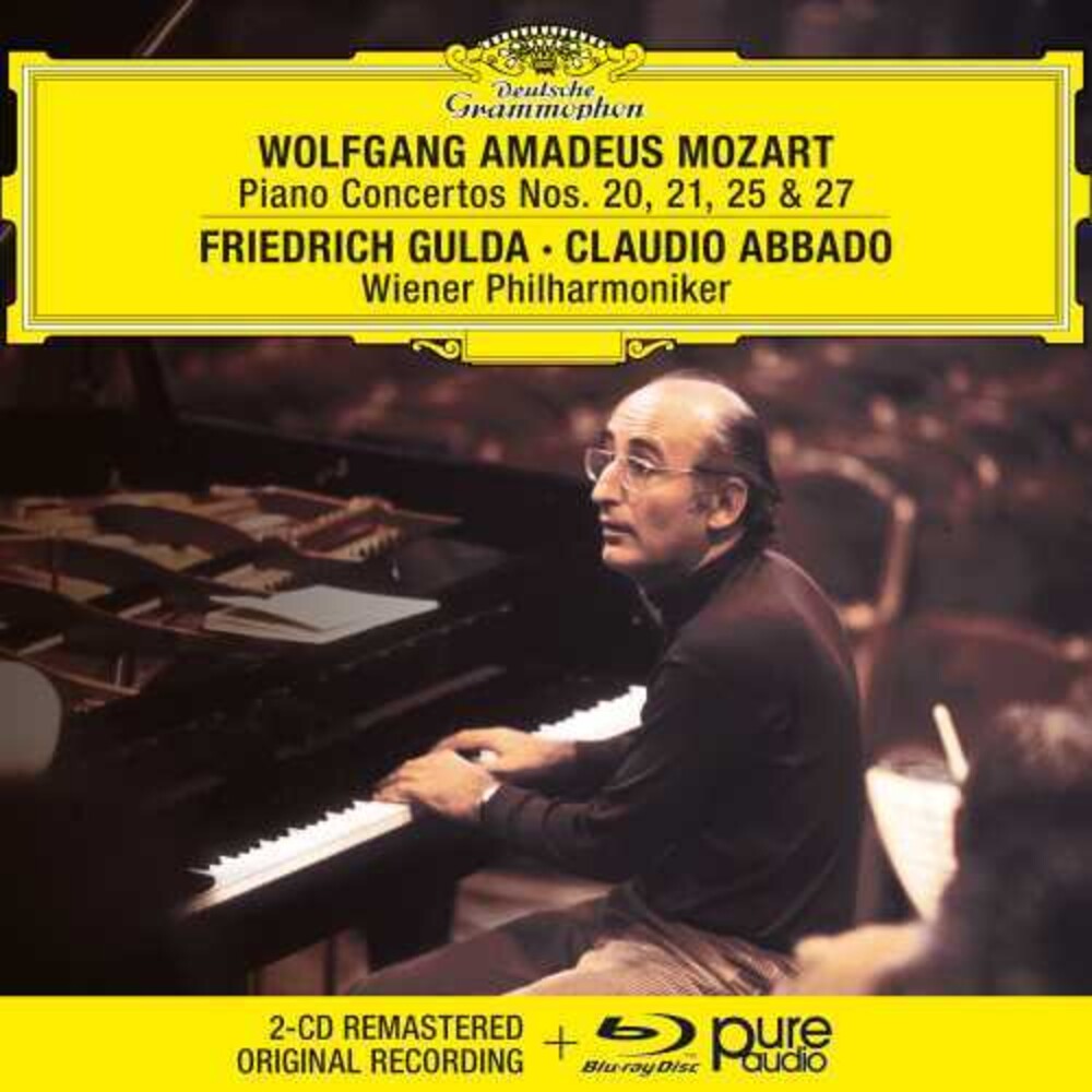 the album cover for Wiener Philharmoniker Friedrich Gulda - Mozart: Piano Concertos Nos. 20, 21, 25 & 27 [2 CD/Blu-ray]