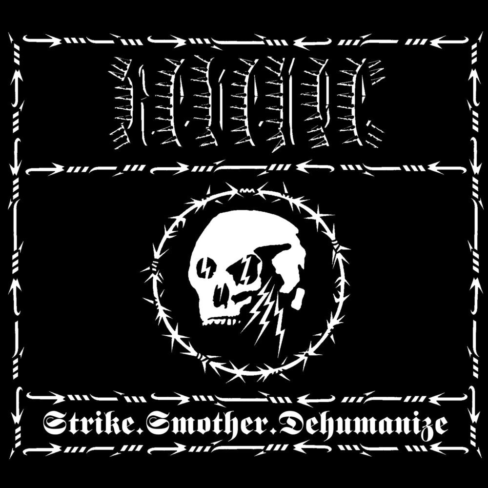 the album cover for Revenge - Strike.smother.dehumanize