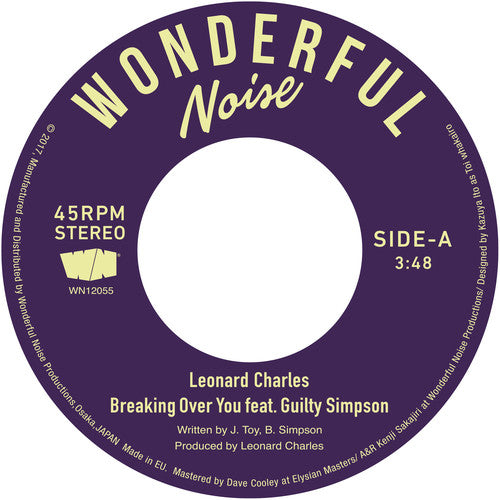 the album cover for Leonard Charles - Breaking Over You Feat. Guilty Simpson / Instrum.