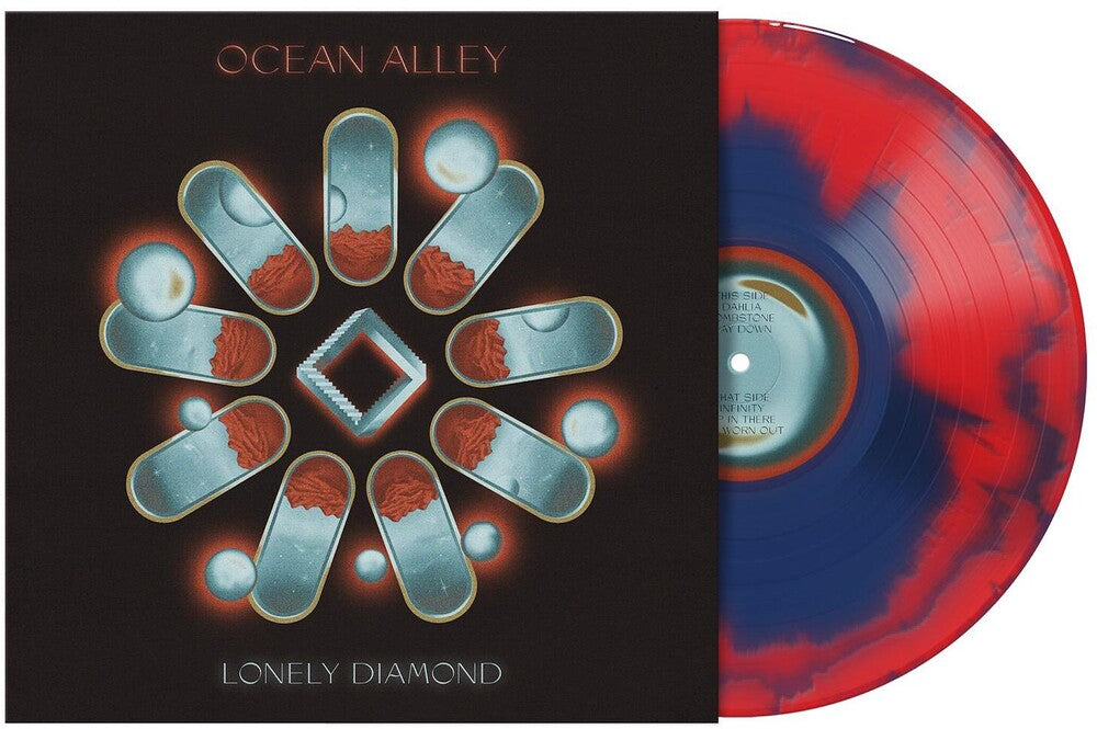 the album cover for Ocean Alley - Lonely Diamond [Limited Edition Red & Blue Marble LP]