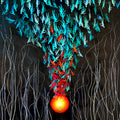 the album cover for Bright Eyes - Down in the Weeds, Where the World Once Was [Indie Exclusive Limited Edition Transparent Red/Orange 2LP]