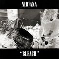 the album cover for Nirvana - Bleach [Indie Exclusive Limited Edition Blue/Black Swirl LP]