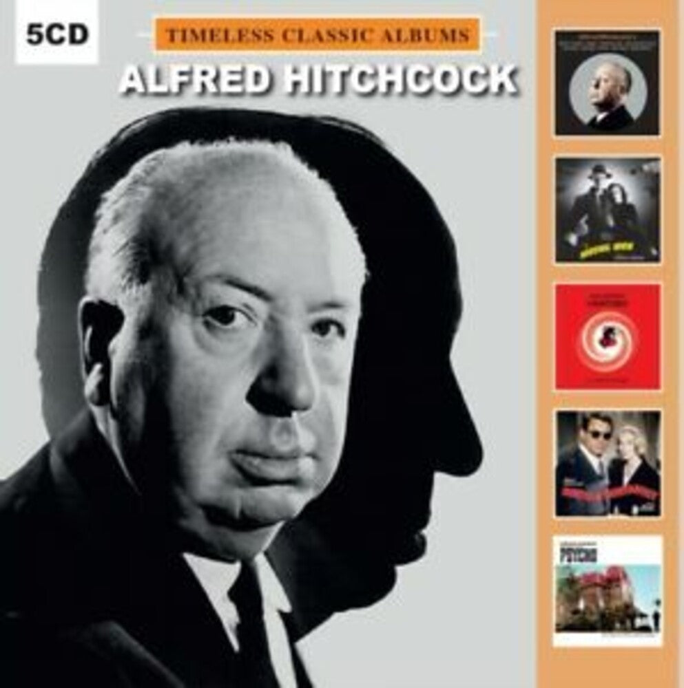 the album cover for Alfred Hitchcock Timeless Classic Albums / OST - Alfred Hitchcock: Timeless Classic Albums (Original Soundtracks)