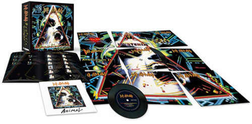 the album cover for Def Leppard - The Hysteria Singles [7in Box Set]