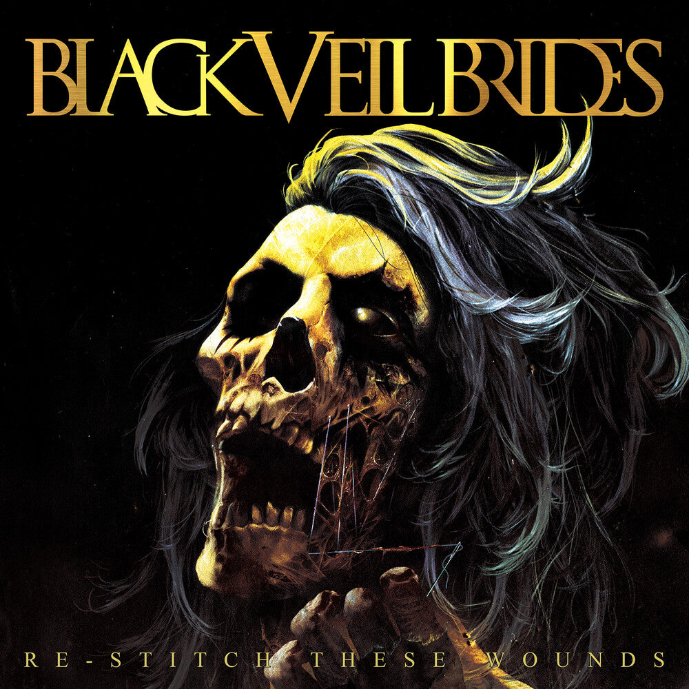 the album cover for Black Veil Brides - Re-Stitch These Wounds [Ultra Clear w/ Neon Yellow & Black Splatter LP]