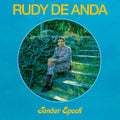the album cover for Rudy De Anda - Tender Epoch (Topo Chico Bottle Clear) [Clear Vinyl]