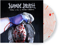 the album cover for Napalm Death - Throes Of Joy In The Jaws Of Defeatism [Indie Exclusive Limited Edition Stressed Sanguine Blood Smear LP]