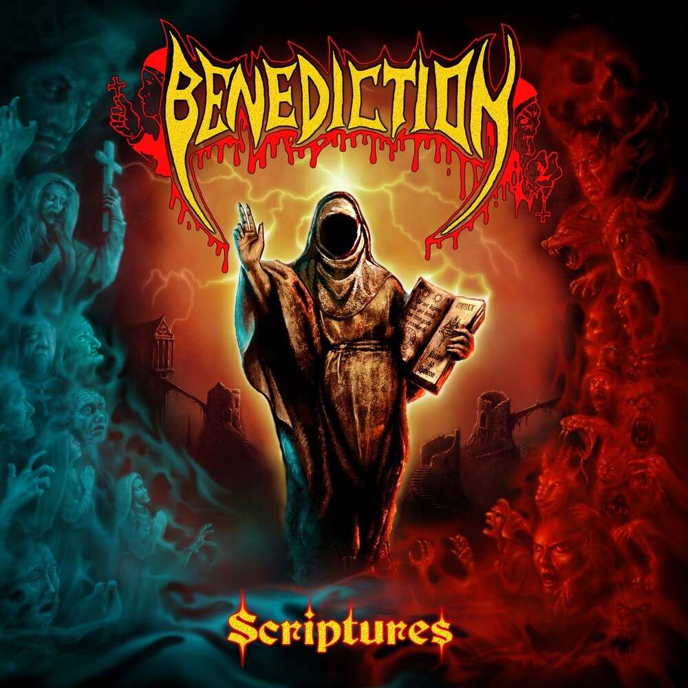 the album cover for Benediction - Scriptures (Red/Black Swirl) (Blk) (Red)