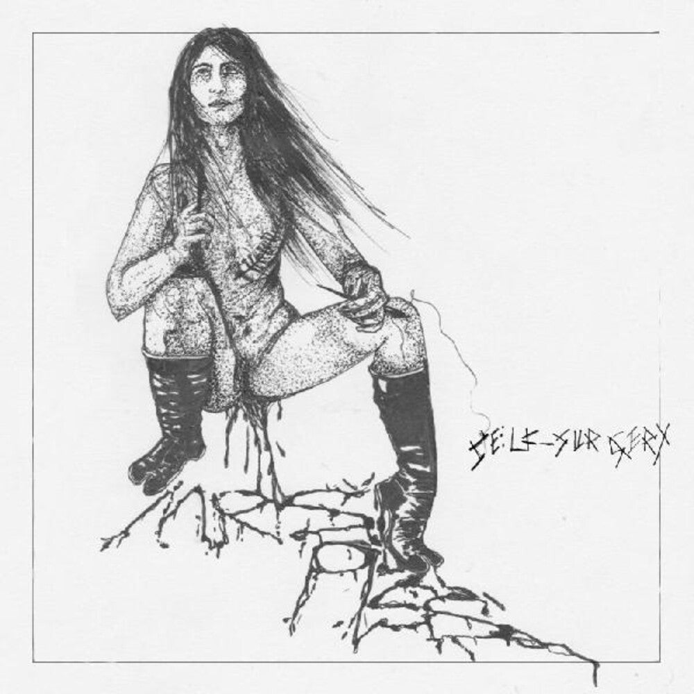 the album cover for Mrs. Piss - Self-Surgery [Indie Exclusive Limited Edition Red/Black Splatter LP]