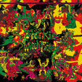 the album cover for Frankie and the Witch Fingers - Monsters Eating People Eating Monsters... [Deluxe LP Cover with UV-Reactive Aqueous Gloss Coating]
