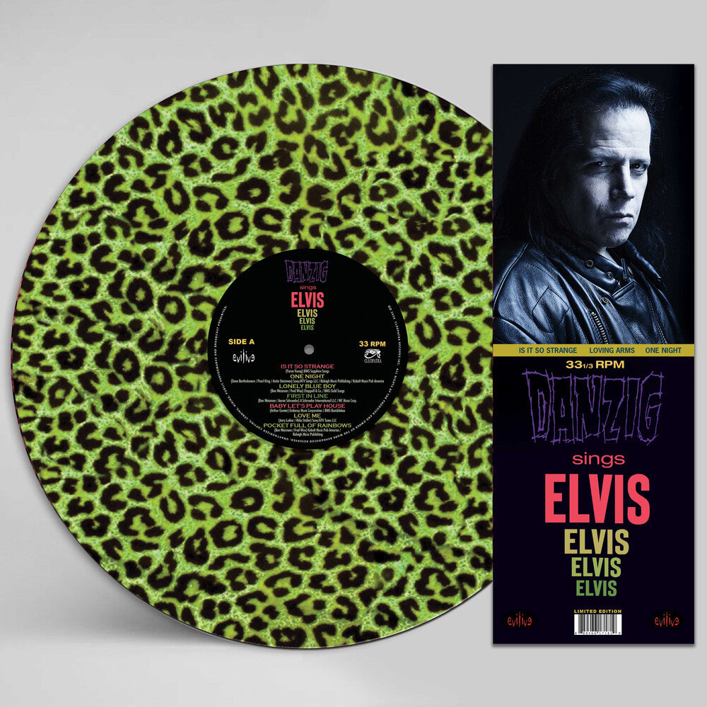 the album cover for Danzig - Sings Elvis - A Gorgeous Green Leopard Picture Disc Vinyl