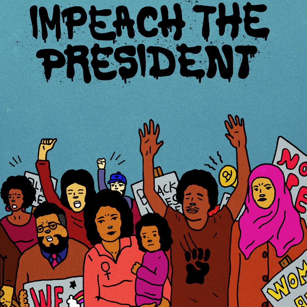 the album cover for Sure Fire Soul Ensemble / Kelly Finnigan - Impeach The President (Opaque Blue Vinyl) (Blue)